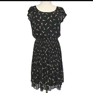 Elle Luxe Beauty Paris France Eiffel Tower Black Summer Short Mini Medium Dress